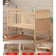 4-in-1 Multifunctional Wooden Baby Cot & Bedside Crib