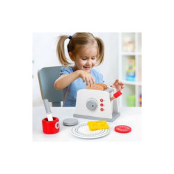 Wooden Kitchen Toaster Play Set for Kids | Montessori Breakfast Toy Set